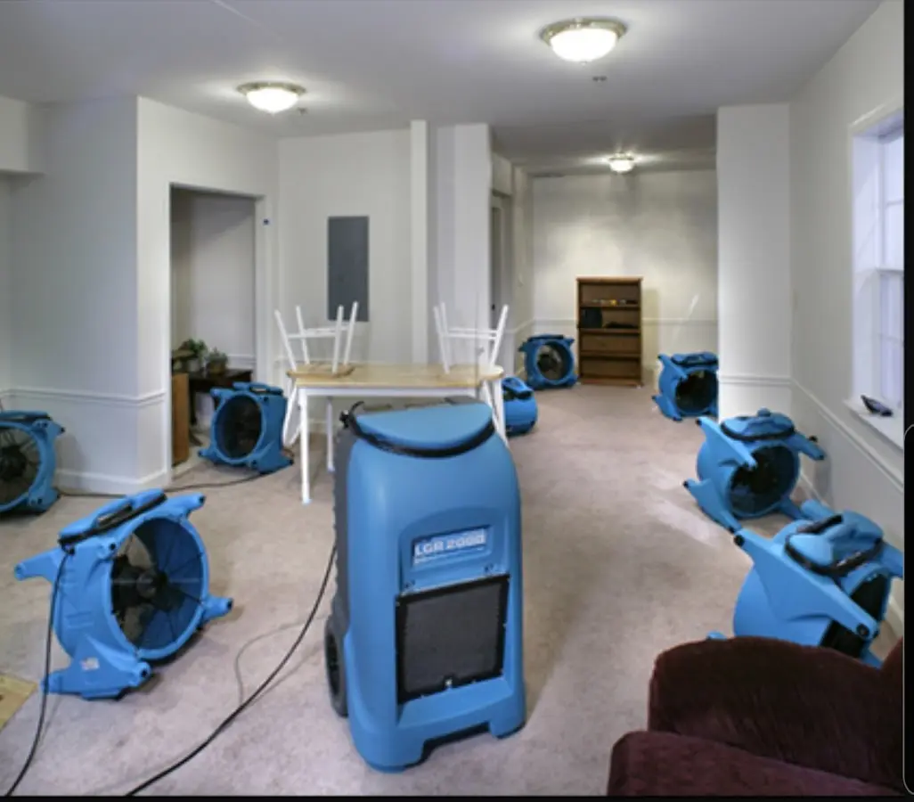 Air movers and dehumidifier setup for Water Extraction & Removal in Fallsburg